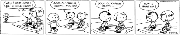 First Peanuts comic strip