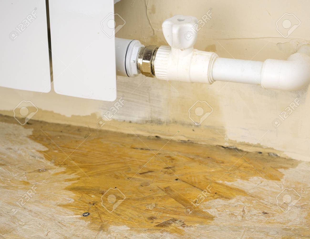 Damage To The Heating System In A Private Home Water Leaks From