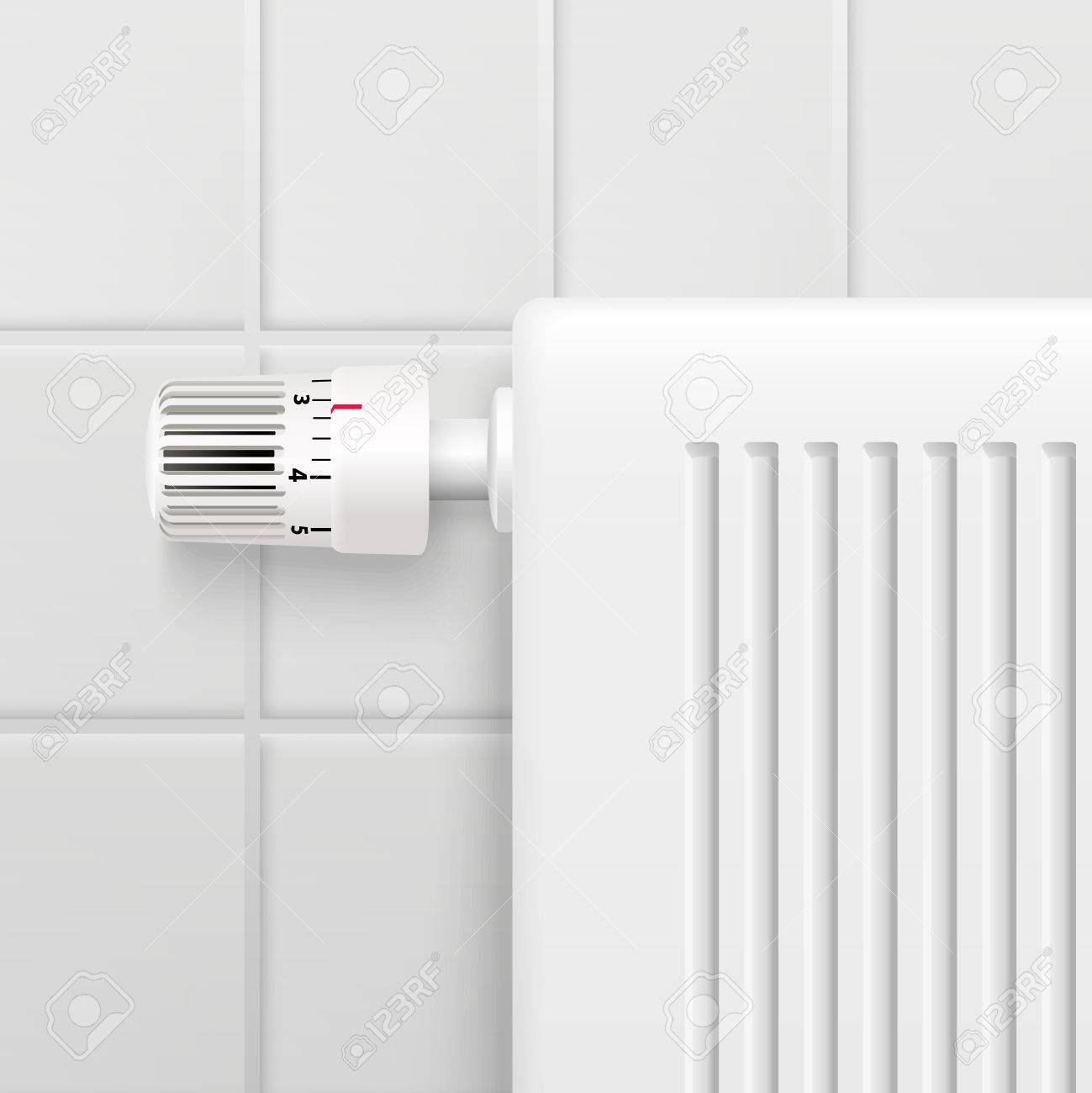 Hot Water Heating Radiator Temperature Control Knob Closeup