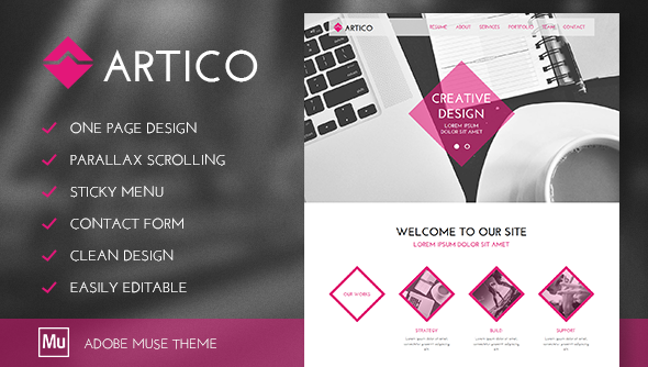 Download Artico – One Page Parallax Muse Template Nulled 