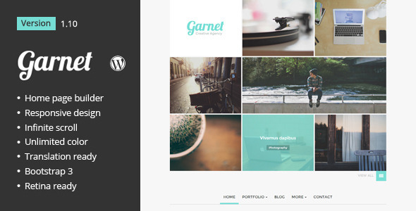 Download Garnet Creative Portfolio WordPress Theme Nulled 