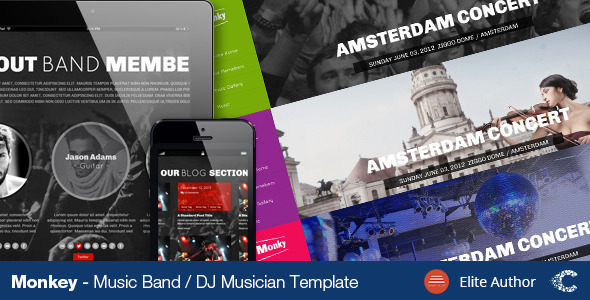 Download Monkey Music Band PSD Theme Nulled 
