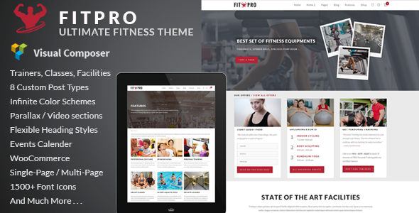Download FitPro – Events Fitness Gym Sports WordPress Theme Nulled 