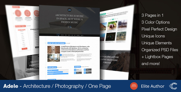 Download Adele One Page Parallax Fullscreen Portfolio PSD Nulled 