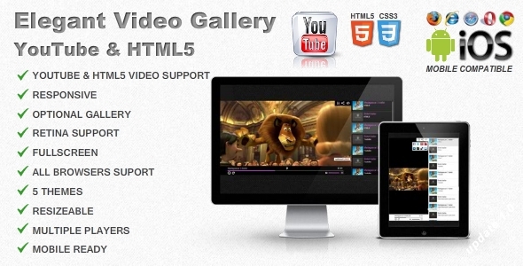 Download Elegant Video Gallery – YouTube & HTML5 Nulled 