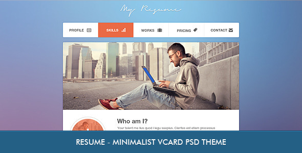 Download Resume – Minimalist Professional vCard PSD Nulled 