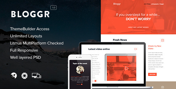 Download Bloggr – Responsive Email + Themebuilder Access Nulled 