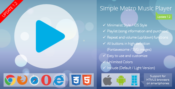 Download Simple Metro Music Player Nulled 