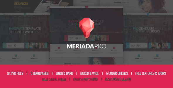 Download Meriada Pro – Responsive Corporate PSD Template Nulled 