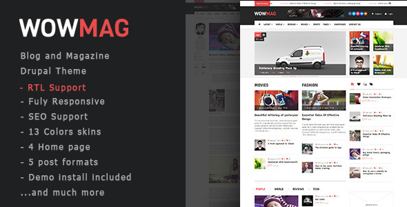Download WowMag – Blog Magazine And News Drupal Theme Nulled 