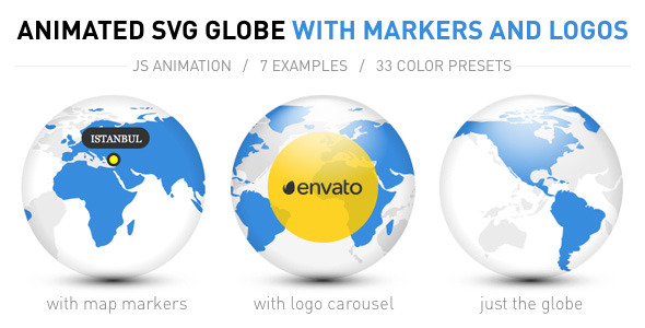 Download Animated SVG Globe with Markers and Logos Nulled 