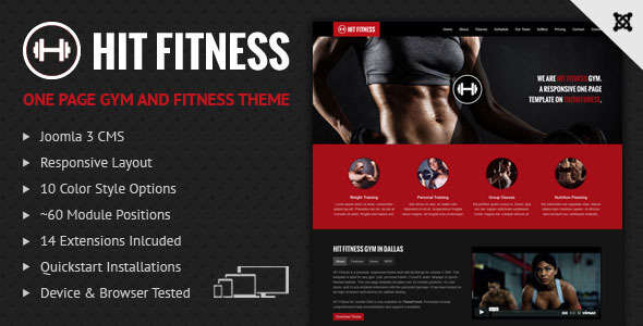 Download Hit Fitness & Gym One Page Joomla Theme Nulled 