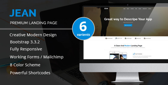 Download Jean – Startup Landing Page Template Nulled 