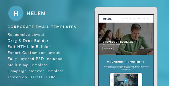Download Helen – Corporate Email Templates + Builder Access Nulled 