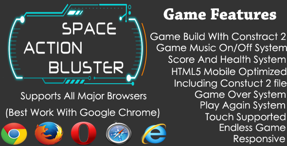 Download Space Action Bluster HTML5 Endless Shooting Game Nulled 