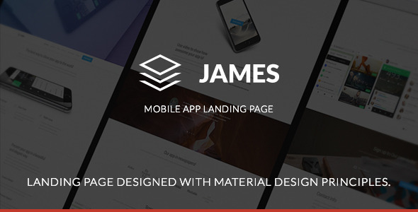 Download James – Material Design Mobile App Landing Page Nulled 