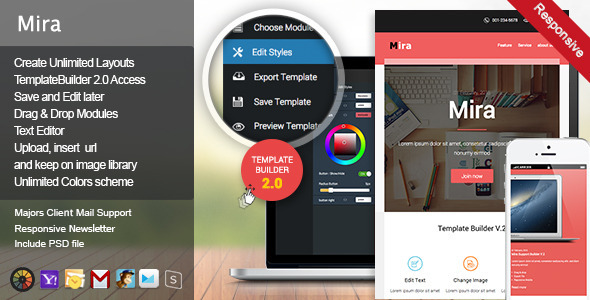 Download Mira Responsive Email + Template Builder Access Nulled 