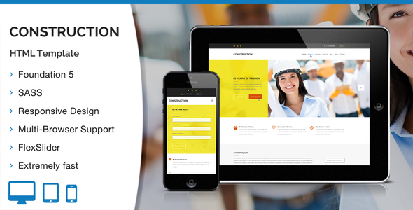 Download Construction HTML Template Nulled 