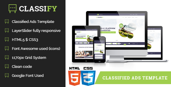 Download Classify – Classified Ads HTML Template Nulled 