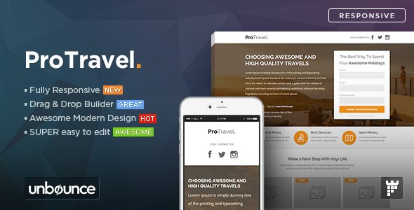 Download ProTravel – Travel Agency Unbounce Template Nulled 