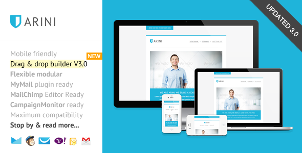 Download Arini, Responsive Newsletter with Template Builder Nulled 