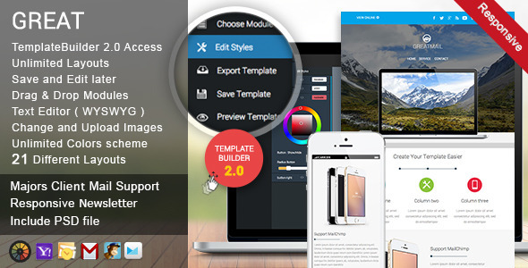 Download GreatMail – Responsive Email + TemplateBuilder Nulled 