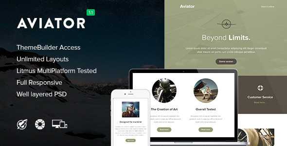 Download Aviator – Responsive Email + Themebuilder Access Nulled 