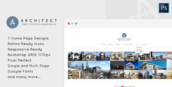 Download Architect – Minimal PSD Template for Architects Nulled 