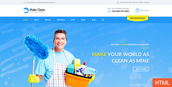 Download Make Clean – Responsive HTML Template Nulled 