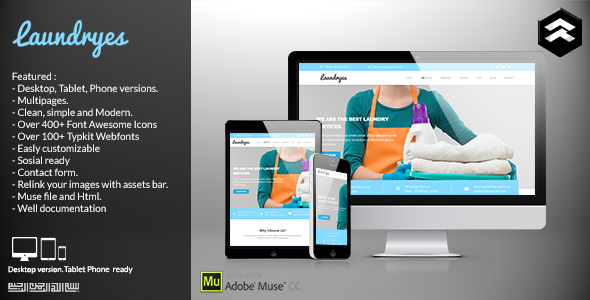 Download Laundryes – Laundry Business Muse Template Nulled 