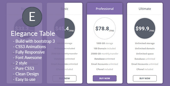 Download Elegance – Animated Responsive Pricing Table Nulled 