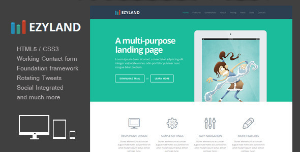 Download Ezyland – Responsive multipurpose landing page Nulled 