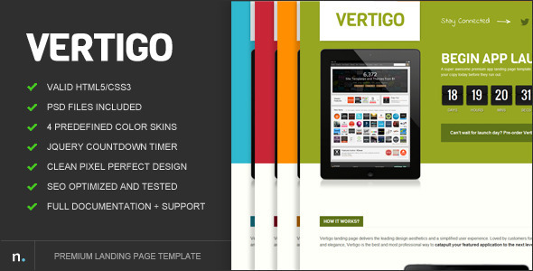Download Vertigo Premium Landing Page Nulled 
