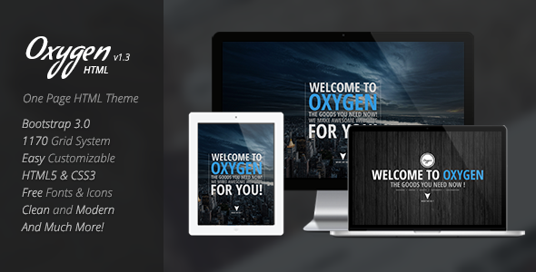 Download Oxygen One Page Parallax Theme Nulled 