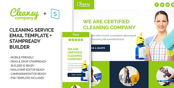 Download Cleansy – Cleaning Service Purpose E-mail Template Nulled 