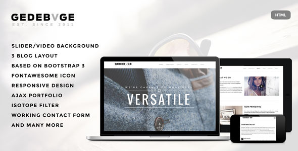 Download Gedebvge – Responsive One Page Portfolio HTML Template Nulled 