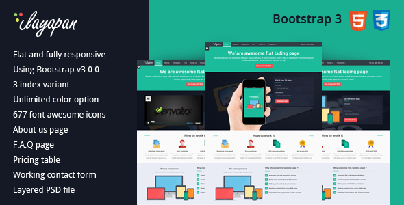 Download Layapan Bootstrap Flat and Responsive Landing Page Nulled 