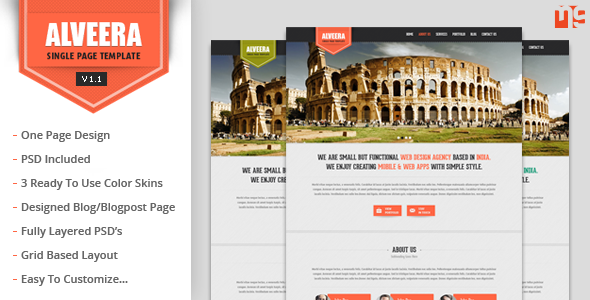 Download Alveera – Responsive HTML5 Single Page Template Nulled 