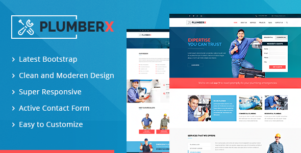 Download Plumberx – Plumber and Construction HTML Template Nulled 