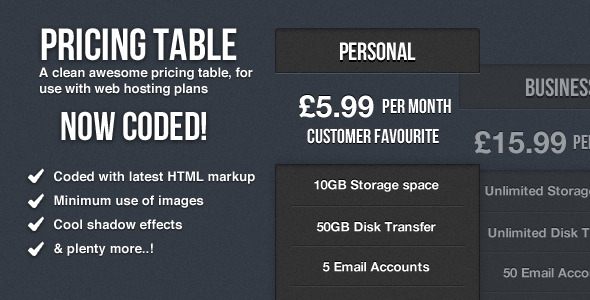 Download Clean Pricing Table Coded Nulled 