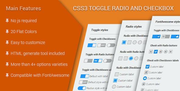 Download CSS3 Toggle Radio & Checkbox Nulled 