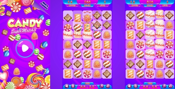 Download Candy Match3 – HTML5 Mobile Game (Construct 3 | Construct 2 | Capx) Nulled 