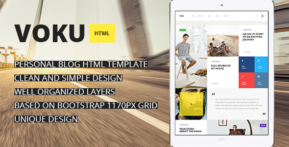 Download Voku – Minimal Portfolio and Blog HTML Template Nulled 