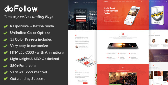 Download doFollow Responsive Landing Page Template Nulled 