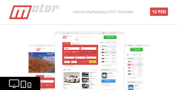 Download Motor – Vehicle Marketplace PSD Template Nulled 