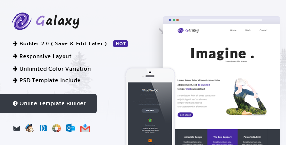 Download Galaxy – Responsive Email + Online Builder Nulled 