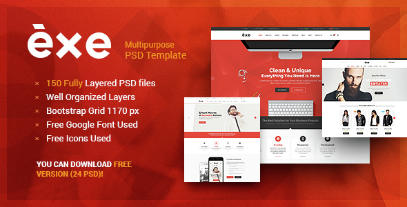 Download Exe – Multipurpose PSD Template Nulled 