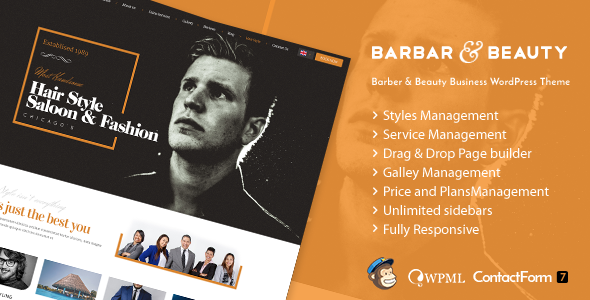 Download HairLoom | Responsive WordPress Theme for Barbers & Hair Salons  Nulled 
