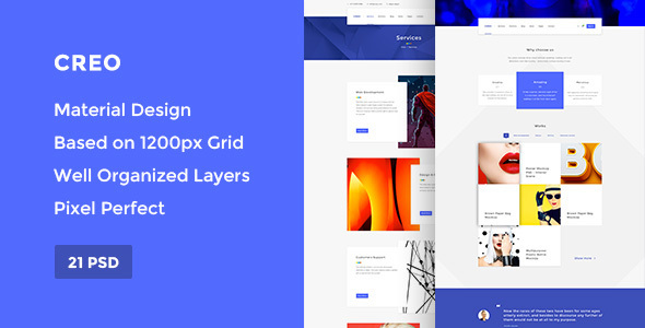 Download Creo — Modern Design Studio & Creative Agency PSD Template Nulled 