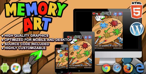 Download Memory Art (Simon game clone) – HTML5 Game Nulled 